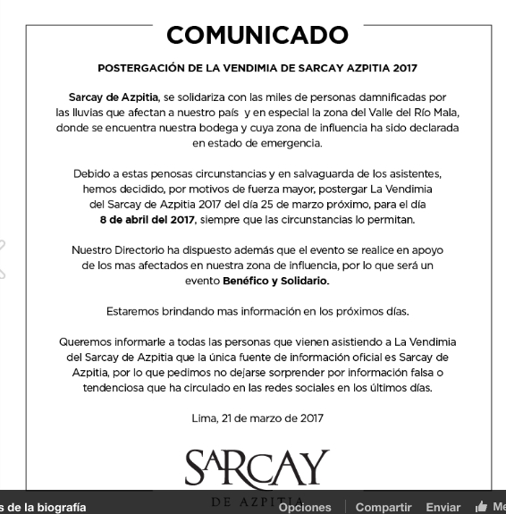 2do comunicado de Sarcay